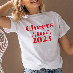 Cheers To 2023 Modern Women's Happy New Year T-Shirt