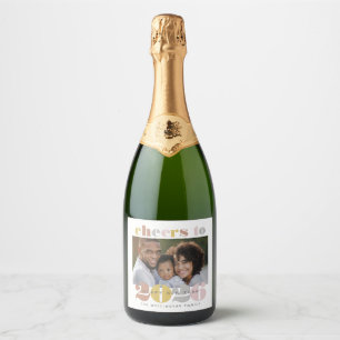 Cheers to 2023 New Year Holiday Photo Wine Label