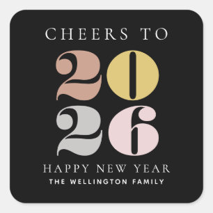 Cheers to 2023 New Year's White Square Sticker
