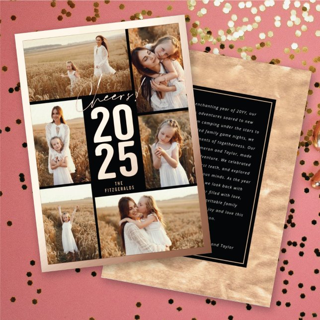 Cheers To 2025 Bold Typography New Year Photo Foil Holiday Card (Cheers To 2025 Bold Typography New Year Photo Foil Holiday Card @ fat_fa_tin)