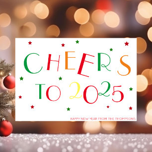 Cheers to 2025 year holiday card