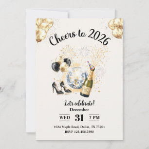 Cheers to 2026 New Year’s Eve Party Invitation
