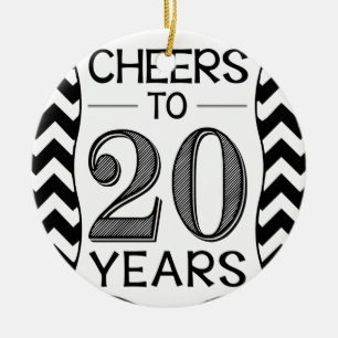 Cheers to 20 Years Ceramic Tree Decoration