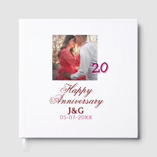 Cheers to 20 Years happy anniversary add photo dat Guest Book