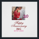 Cheers to 20 Years happy anniversary add photo dat Poster<br><div class="desc">Design for couple love</div>