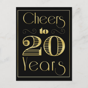 Cheers to 20 Years Postcard