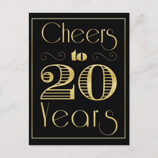 Cheers to 20 Years Postcard (Front)