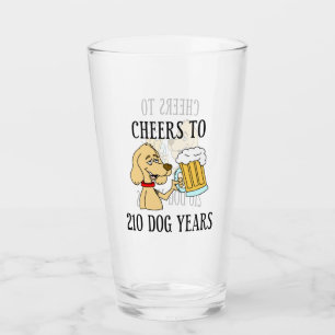 Cheers To 210 Dog Years 30th Birthday Glass