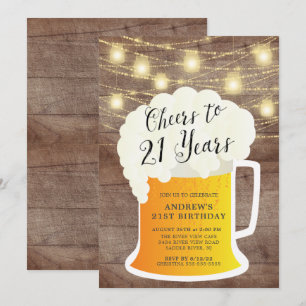 Cheers to 21 Years 21st Birthday Invitation