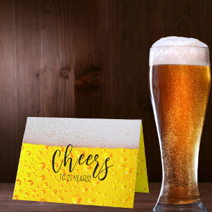 Cheers to 21 Years Custom Age Happy Beerthday  Card