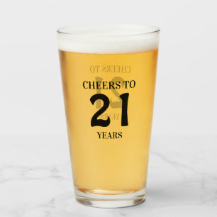 Cheers to 21 Years Glass