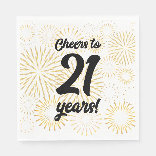 Cheers to 21 years!  napkin (Front)
