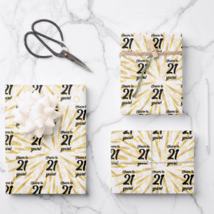Cheers to 21 years! wrapping paper sheet