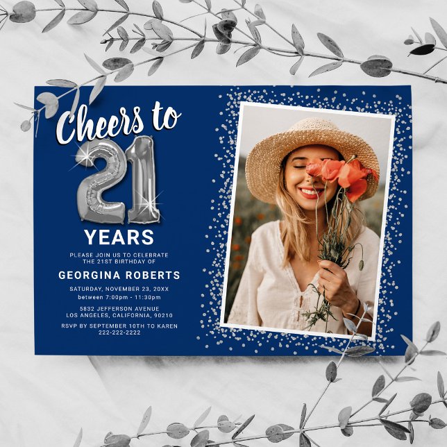 Cheers to 21st Birthday Photo Invitation (Creator Uploaded)