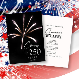 Cheers to 250 Years Sestercentennial 4th of July Invitation