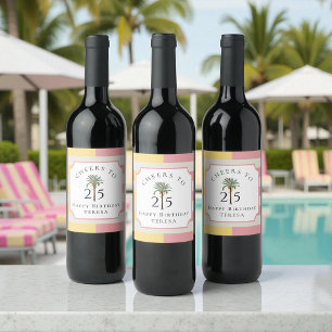 Cheers to 25 Palm Beach Tropical Birthday Wine Label