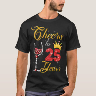 Cheers to 25 Years 1997 25th Birthday Wine Diamond T-Shirt