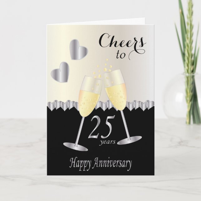 Cheers to 25 years Anniversary | DIY Text Card (Front)