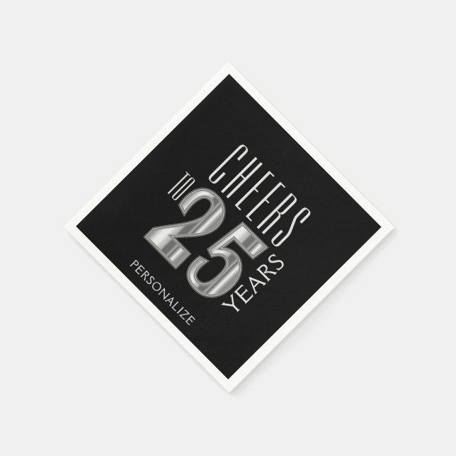 Cheers to 25 Years - Birthday / Anniversary Napkin (Corner)