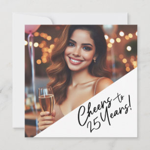 Cheers to 25 Years Birthday Party Celebration Invitation