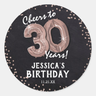 Cheers to 30 Years! 30th Birthday Classic Round Sticker