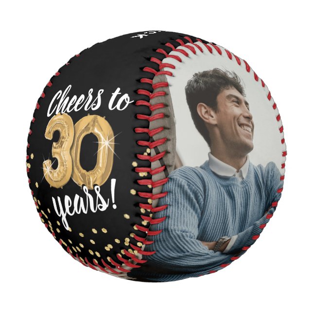 Cheers to 30 Years - 30th birthday Photo Baseball (Angled)