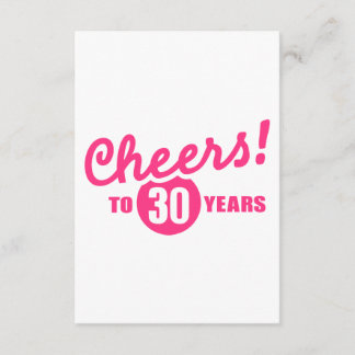 Cheers to 30 years birthday card