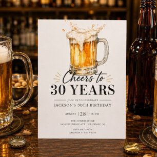 Cheers to 30 Years Birthday Invitation