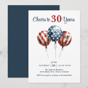 Cheers to 30 Years Birthday Party Invitation