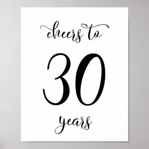 Cheers to 30 years birthday sign