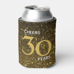 Cheers to 30 Years Black Gold 30th Birthday Can Cooler
