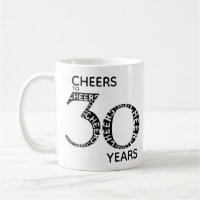 Cheers to 30 Years Black White 30th Birthday