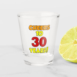 Cheers To 30 Years Colourful Shot Glass