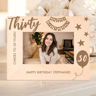 Cheers To 30 Years Happy Birthday Etched Frames