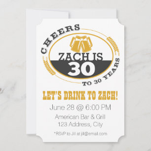 Cheers to 30 Years Invitation
