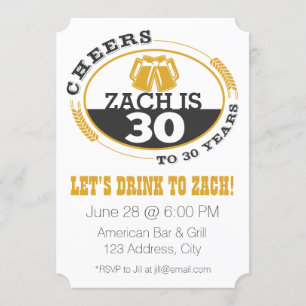 Cheers to 30 Years Invitation