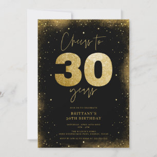 Cheers to 30 Years Modern 30th Birthday Invitation