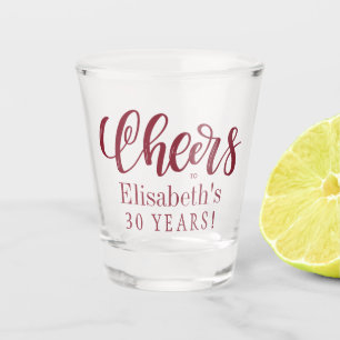 Cheers to 30 years personalised birthday shot glass
