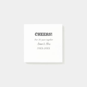 Cheers to 30 years together anniversary add name d post-it notes