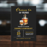 Cheers to 30 Years Whiskey Cigar Bourbon Birthday Invitation<br><div class="desc">Raise a glass and toast to four decades of excellence with our "Cheers to 30 Years" Whiskey Bourbon Birthday Party Invitation! This design captures the sophistication of aged whiskey, featuring elegant typography and bourbon-inspired details. Join us for a night of fine spirits, delicious bites, and unforgettable memories as we celebrate...</div>
