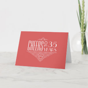 Cheers to 35th Anniversary Greeting Card