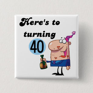 Cheers to 40 Birthday Tshirts and Gifts 15 Cm Square Badge