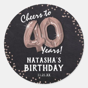 Cheers to 40 Years! 40th Birthday Classic Round Sticker