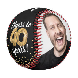 Cheers to 40 Years - 40th birthday Photo Baseball