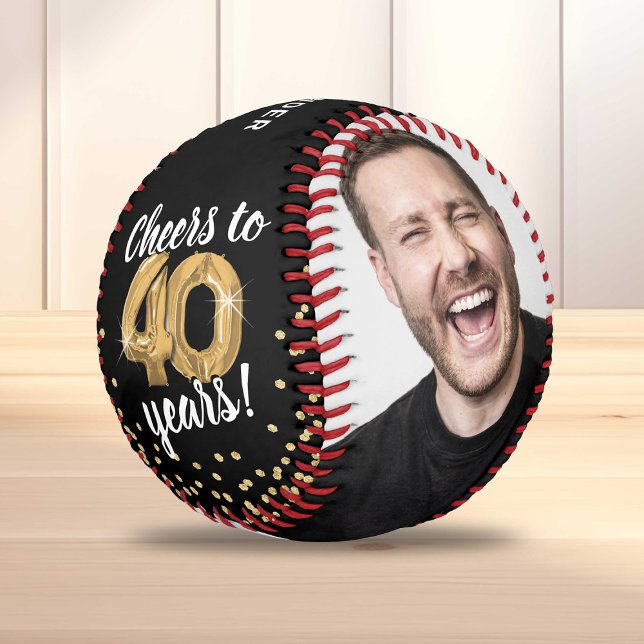 Cheers to 40 Years - 40th birthday Photo Baseball (Creator Uploaded)