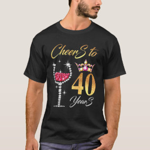 Cheers To 40 Years 40Th Perfect For Birthday, Anni T-Shirt