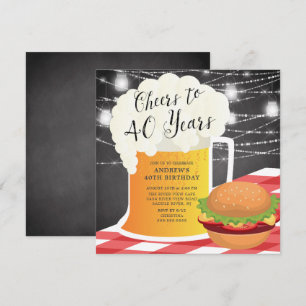 Cheers to 40 Years Birthday Invitation