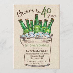 Cheers to 40 years Birthday Invitation