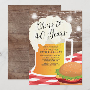 Cheers to 40 Years Birthday Invitation