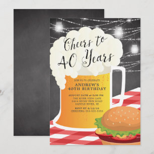 Cheers to 40 Years Birthday Invitation